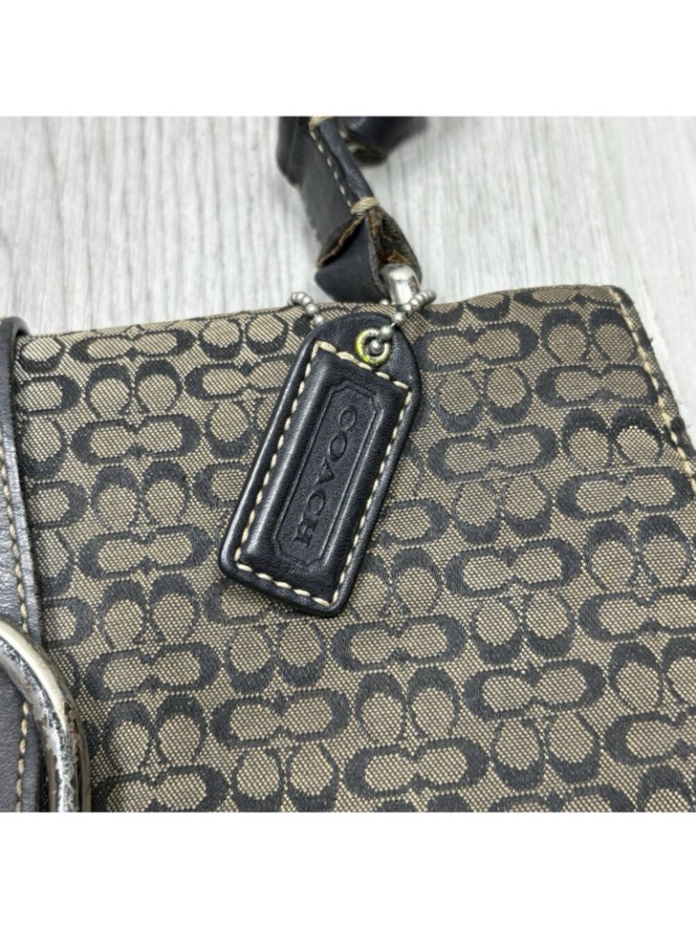 Vintage Coach Y2K Black/Gray Signature Canvas Soho Shoulder Bag 7075 - Picture 8 of 11